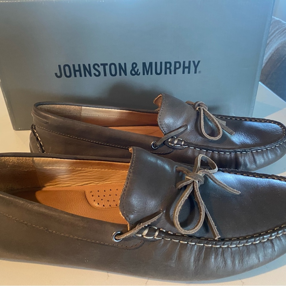 Johnston & Murphy Men’s Graphite Hardiman Leather Loafers Size 11